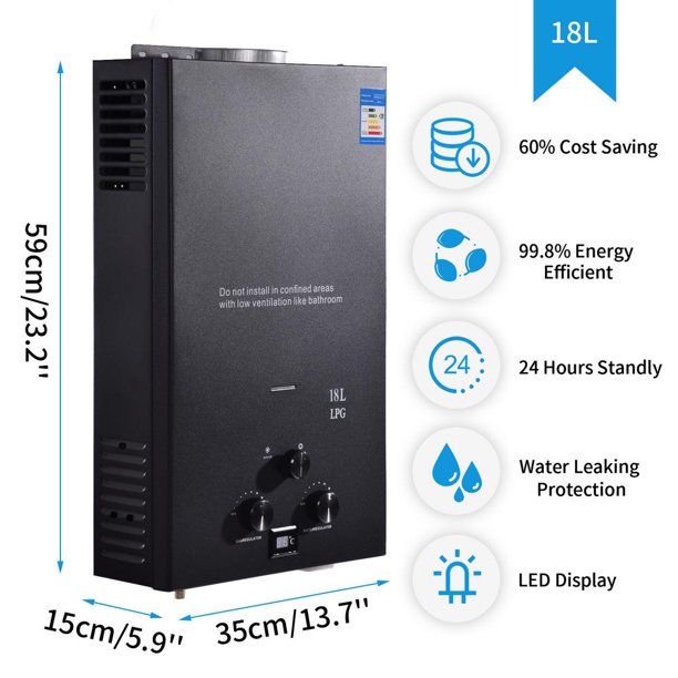 Load image into Gallery viewer, New Arriving Black Panel Heater With Super Material Gas Water Heater 6L-18L
